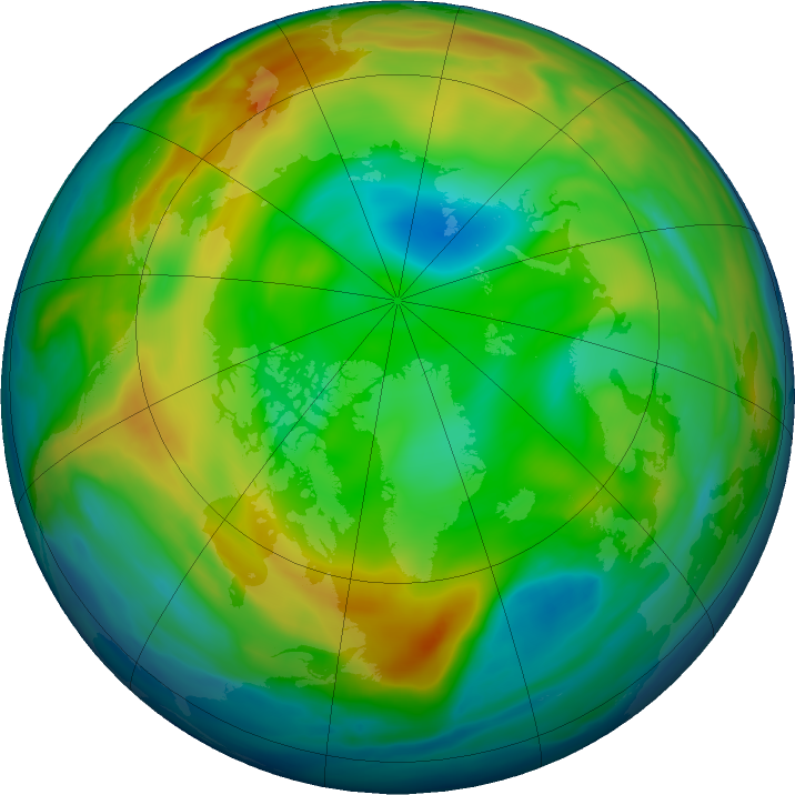 Arctic ozone map for 24 December 2016